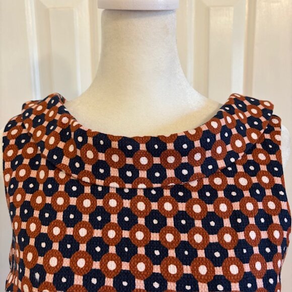 Boden Martha Seamed Retro Geometric Print Sheath Dress Size 6P - Picture 4 of 12